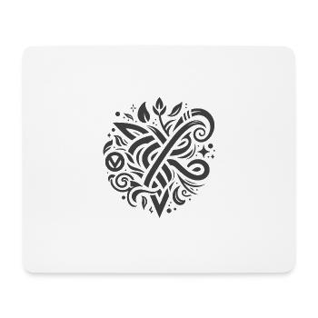 Heart in flagella: ornamental VEGAN knot - Mouse Pad (horizontal) - white - Front
