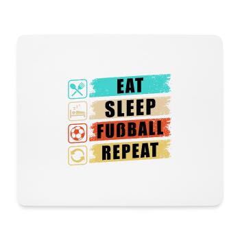 Eat Sleep Fußball Repeat - Mousepad (Querformat) - Weiß - Vorne