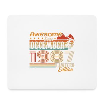 Retro Vintage Legendary Birthday December 1987 - Mouse Pad (horizontal) - white - Front