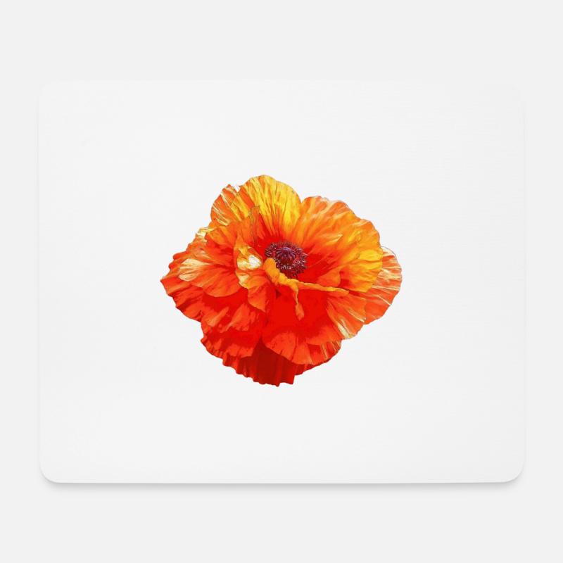 Mohnblume - rote Schönheit - Mousepad (Querformat) - Weiß