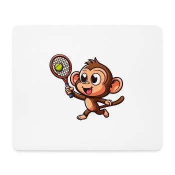 Singes dans le duel de tennis et de badminton - Funplus - Tapis de souris (format paysage) - blanc - Devant
