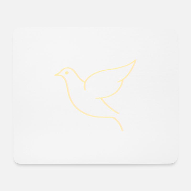 Illustration der minimalistischen und eleganten Taube - Mousepad (Querformat) - Weiß