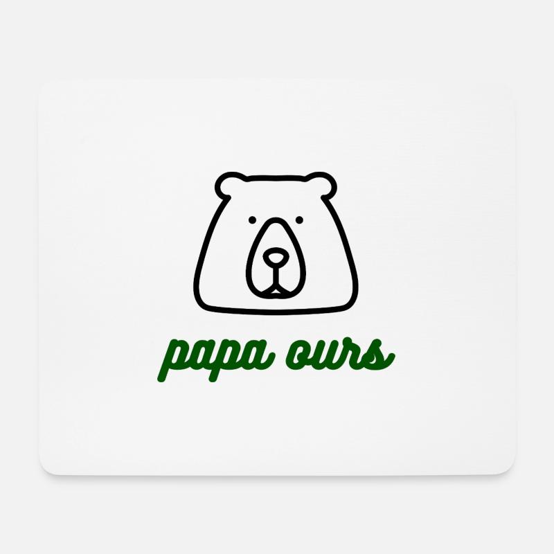 Papa-ours-logo - Mousepad (Querformat) - Weiß