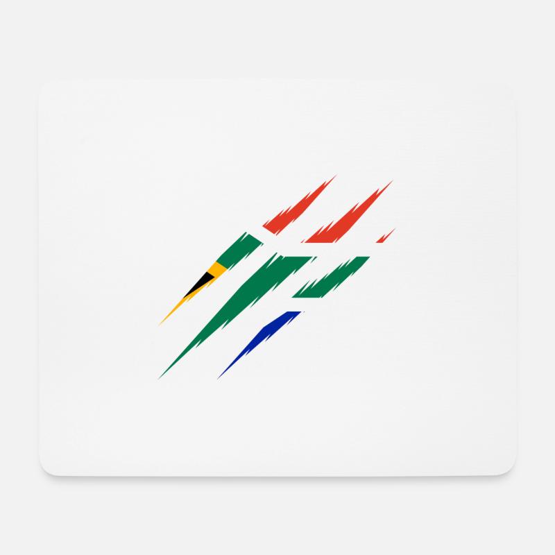 South Africa flag scratch claw cut scratching crack - Mouse Pad (horizontal) - white