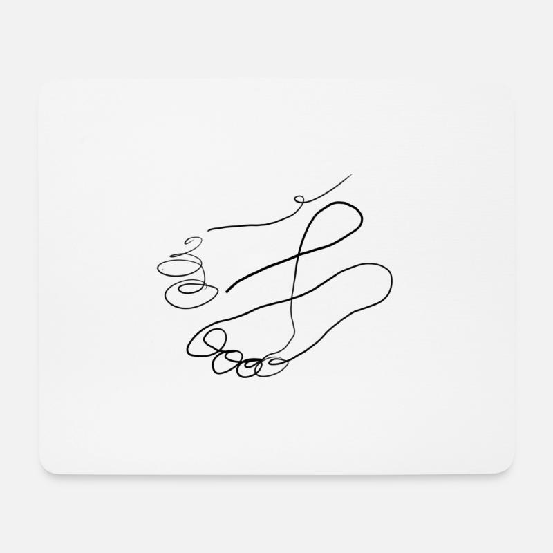 Barefoot paths go line art - Mouse Pad (horizontal) - white