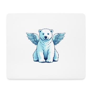 Bär Eisbär Engel Flügel - Mousepad (Querformat) - Weiß - Vorne