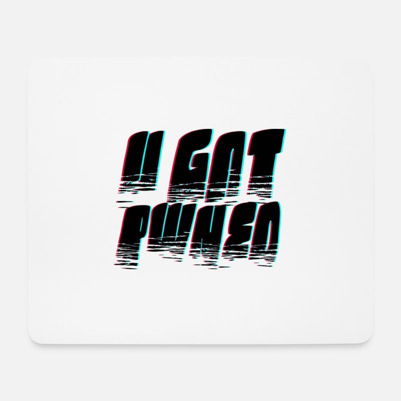 Pwned glitch - Mousepad (Querformat) - Weiß
