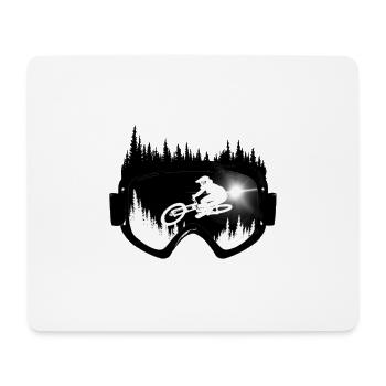 MTB Lifestyle - lunettes de descente - Tapis de souris (format paysage) - blanc - Devant