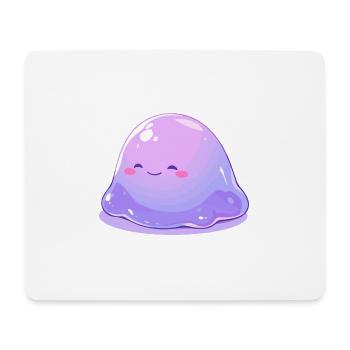Monstre visqueux mignon - Conception de dessin animé mignon - Tapis de souris (format paysage) - blanc - Devant