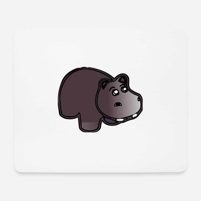 hippo nilpferd hippopotamus hippobath baby2 - Mousepad (Querformat) - Weiß