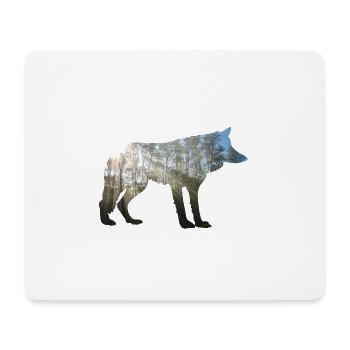 wolf im Wald - Mousepad (Querformat) - Weiß - Vorne