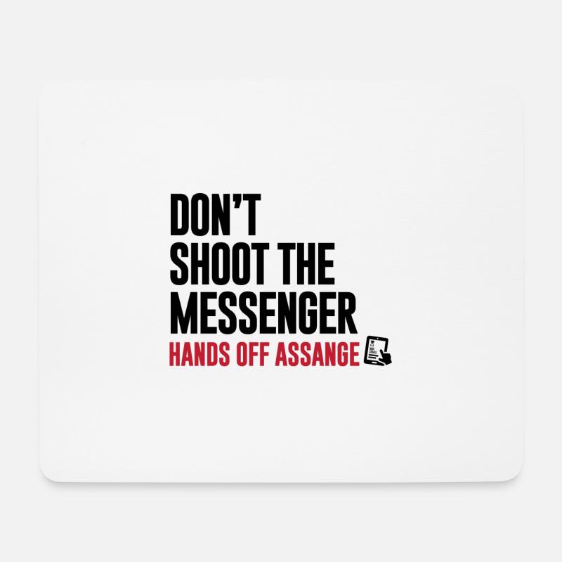 Hände weg Assange - Schieße nicht auf den Messenger - Mousepad (Querformat) - Weiß