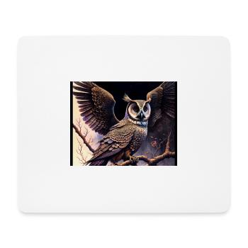 Eule - Mousepad (Querformat) - Weiß - Vorne