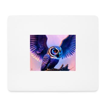 Eule - Mousepad (Querformat) - Weiß - Vorne