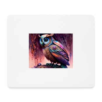 Eule - Mousepad (Querformat) - Weiß - Vorne