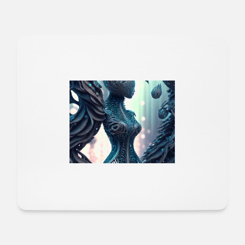 Baum Frau - Mousepad (Querformat) - Weiß
