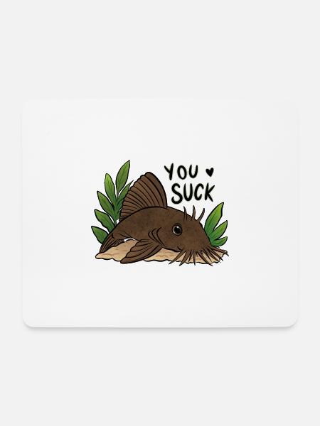 Plecko Meme Du bist schlecht - Mousepad (Querformat) - Weiß