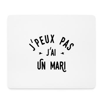 j'peux pas j'ai un mari - Tapis de souris (format paysage) - blanc - Devant