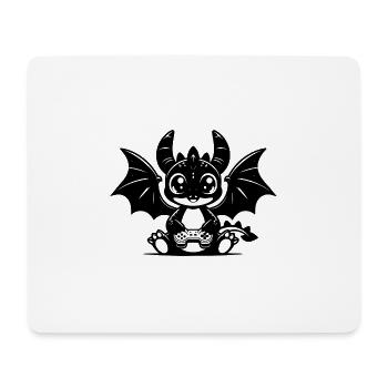 Süsser Kinder Drache mit Flügeln und Controller - Mousepad (Querformat) - Weiß - Vorne