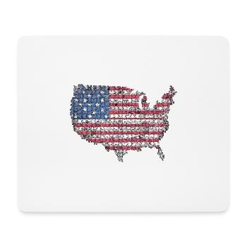 Patriotisches Puzzle Flagge Amerikanischer Stolz - Mousepad (Querformat) - Weiß - Vorne