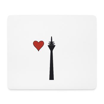 Rheinturm in Love - Mousepad (Querformat) - Weiß - Vorne
