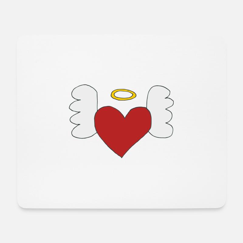herz mit flügeln - Mousepad (Querformat) - Weiß