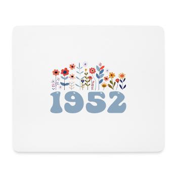 1952 Blumenmuster 1952 Blumen-thema Blumen 1952 - Mousepad (Querformat) - Weiß - Vorne