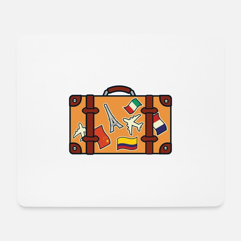 Koffer mit Aufklebern - Mousepad (Querformat) - Weiß