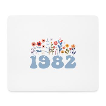 1982 Floral Pattern 1982 Floral Theme Flowers 1982 - Mouse Pad (horizontal) - white - Front