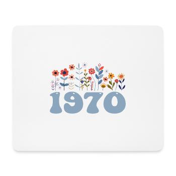 1970 Floral Pattern 1970 Floral Theme Flowers 1970 - Mouse Pad (horizontal) - white - Front
