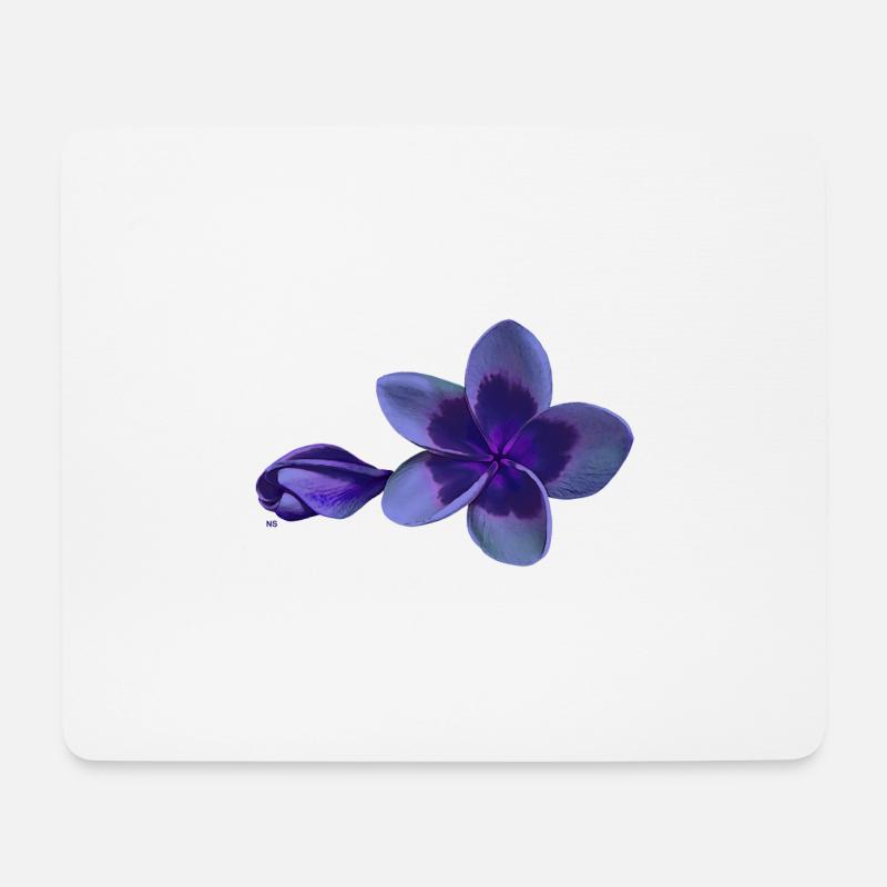 Black plumeria - Mouse Pad (horizontal) - white