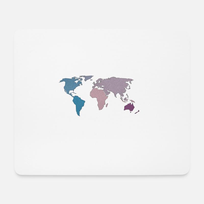 Weltkarte Reisen - Mousepad (Querformat) - Weiß