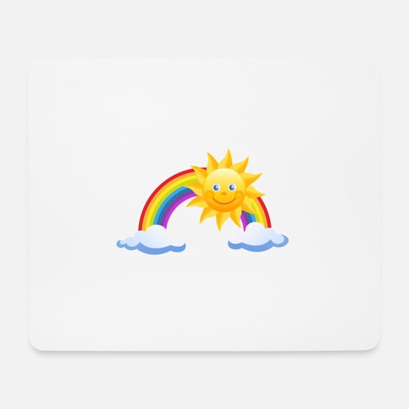 regenbogen sonne wolken wetter rainbow sun cloud41 - Mousepad (Querformat) - Weiß