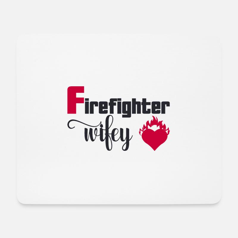Feuerwehrmann Frau - Mousepad (Querformat) - Weiß