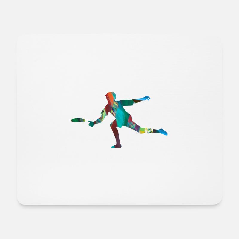 Frisbee, frisbee, sport,bunt,graffiti - Mousepad (Querformat) - Weiß