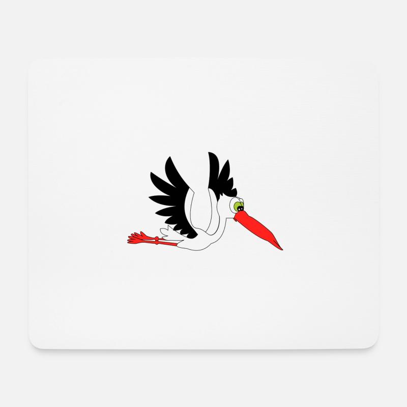 storch baby geburt geburtstag schwanger klapper - Mousepad (Querformat) - Weiß