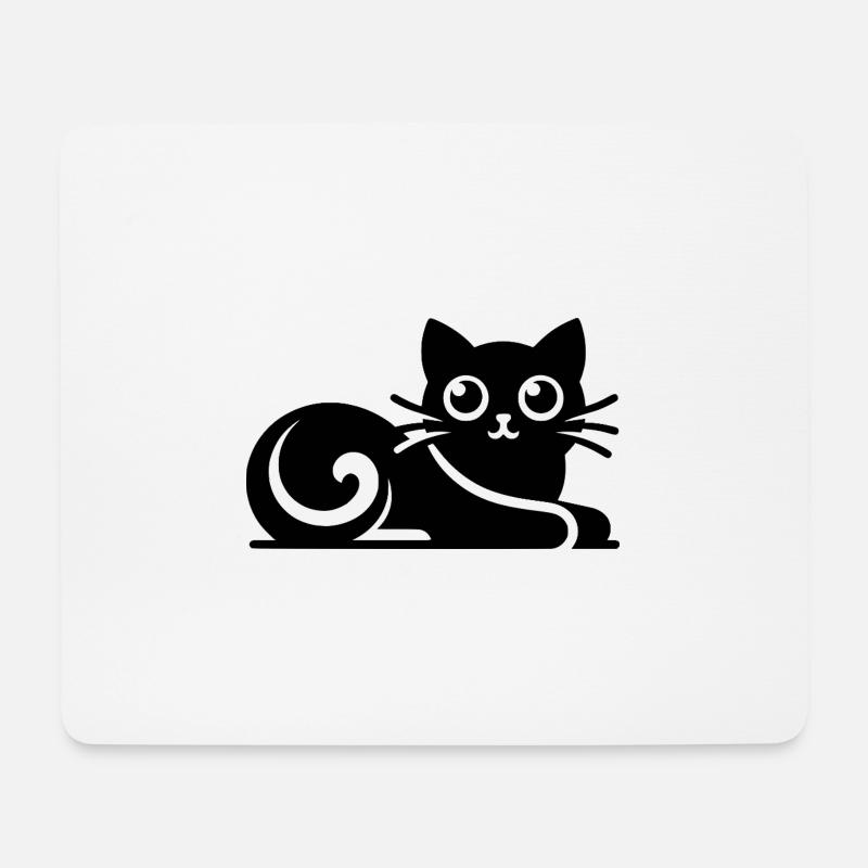 Niedliche abstrakte Katzen Zeichnung - Mousepad (Querformat) - Weiß