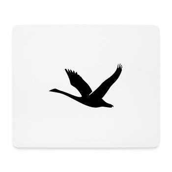 Cygne volant avec des ailes - Tapis de souris (format paysage) - blanc - Devant