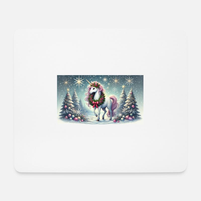 Weihnachtseinorn - Mousepad (Querformat) - Weiß
