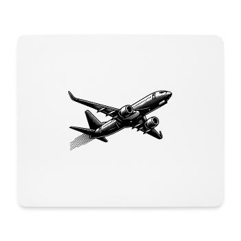 Avion à réaction à l’altitude de croisière - Tapis de souris (format paysage) - blanc - Devant