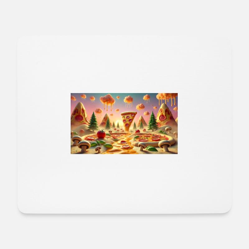 Pizza - Mousepad (Querformat) - Weiß