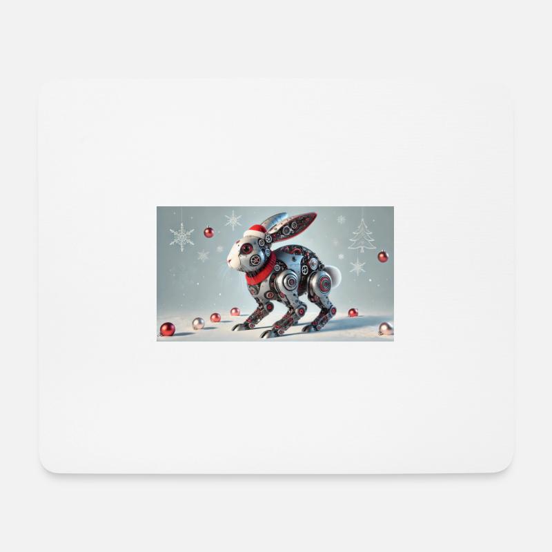 Weihnachtshase - Mousepad (Querformat) - Weiß