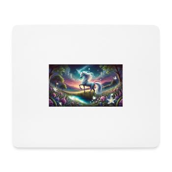 Ein mystisches Einhorn mit Aurora Boreralis - Mousepad (Querformat) - Weiß - Vorne