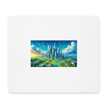 Ville futuriste - Tapis de souris (format paysage) - blanc - Devant