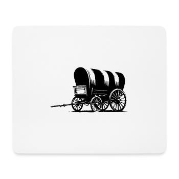 Vieux wagon couvert de side-car avec bâche rayée - Tapis de souris (format paysage) - blanc - Devant
