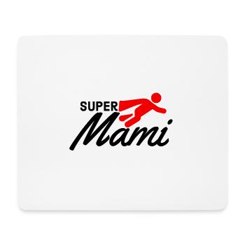 Super mommy text with figure flying red Mother's Day - Mouse Pad (horizontal) - white - Front