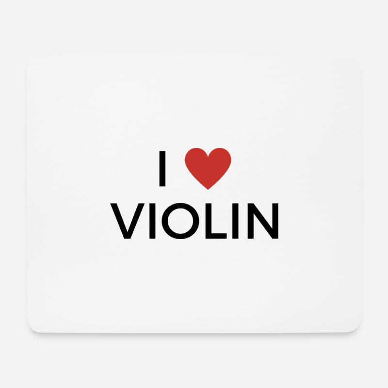 I love Violin - Ich liebe Violine - Mousepad (Querformat) - Weiß