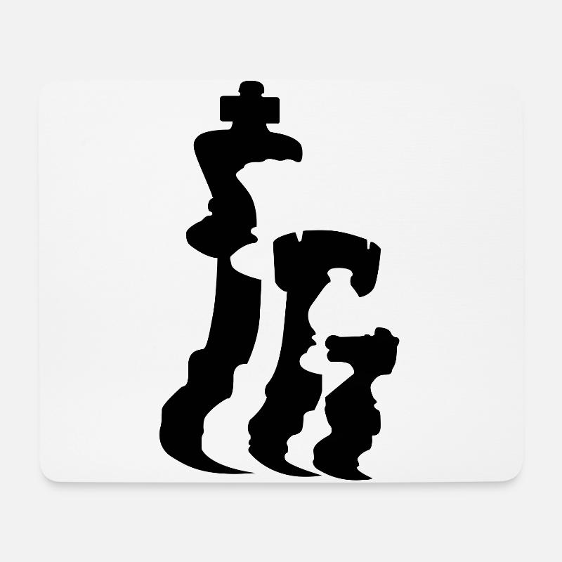Schachfiguren - Mousepad (Querformat) - Weiß