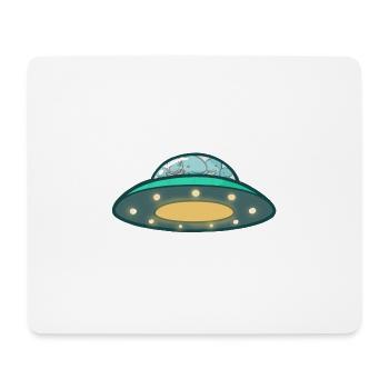 hugadino dinosaur UFO, cute dinosaur - Mouse Pad (horizontal) - white - Front