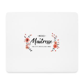 Cadeau personnalisé merci Maitresse - Tapis de souris (format paysage) - blanc - Devant